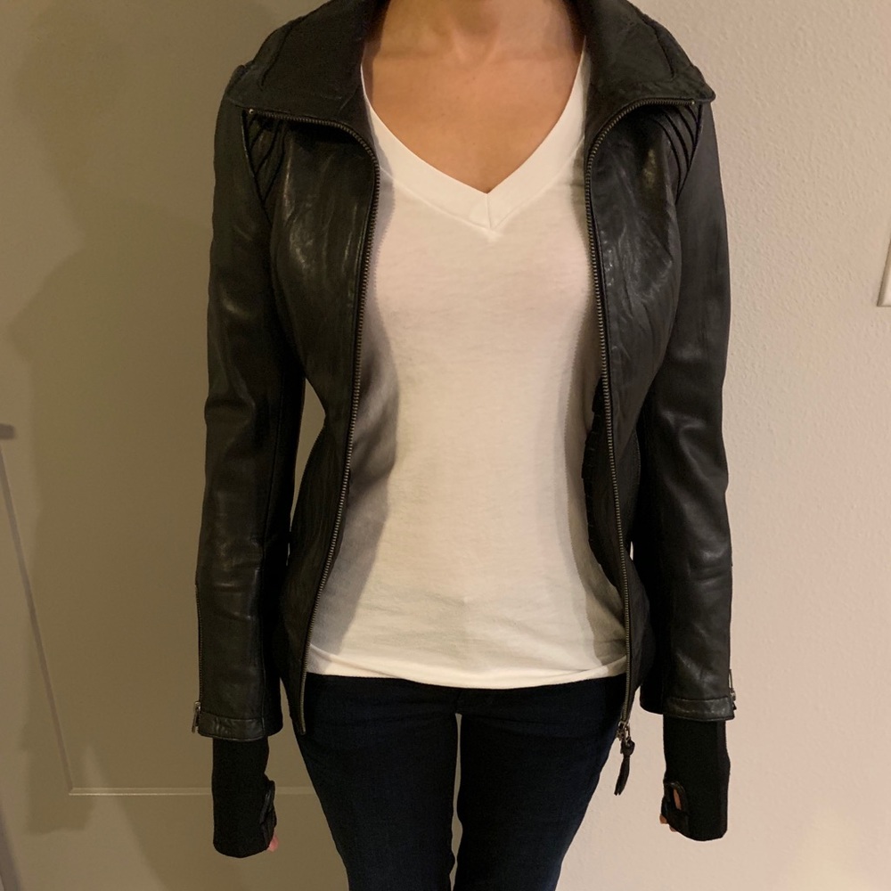 XXS Mackage Black Leather Jacket